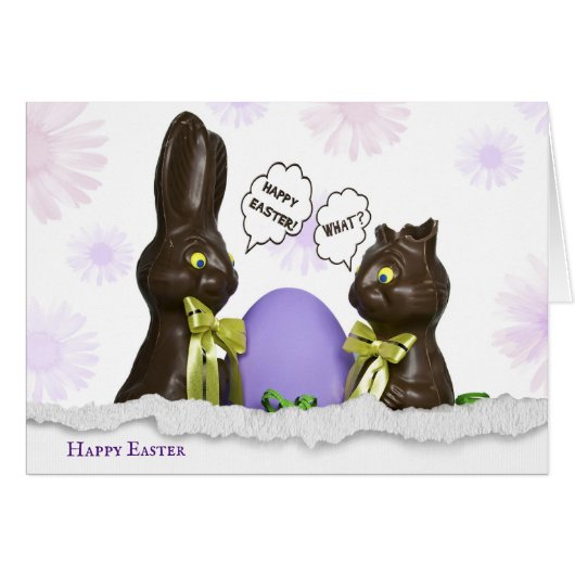 Chocolate paasBunnies met ei (Voorkant Horizontaal)