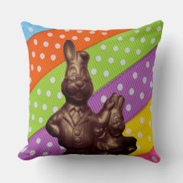 Chocolate paasBunnies & Polka Dot Ribbon, ZSSG Kussen