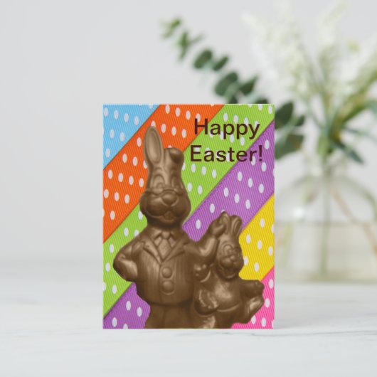 Chocolate paashes feestdagenkaart (Staand voorkant)