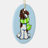 Chocolate Parti Labradole Winter Scarf Keramisch Ornament (Rechts)