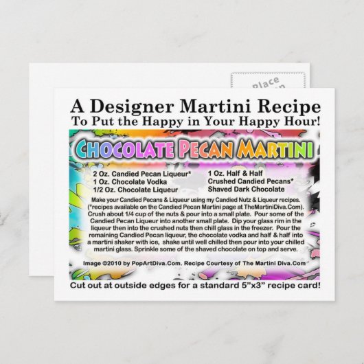 Chocolate Pecan Martini Recipe Briefkaart (Voorkant / Achterkant)