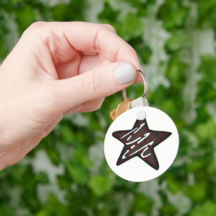 Chocolate Peppermint Star KerstfeestKoekje Sleutelhanger