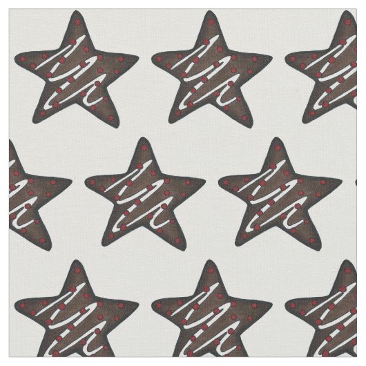 Chocolate Peppermint Star KerstfeestKoekje Stof (Close Up)