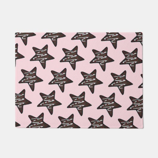 Chocolate Peppermint Star Pink kerstkoekje Deurmat (Voorkant)