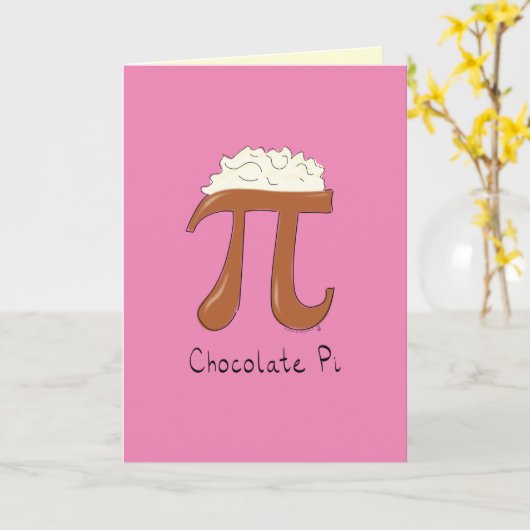 Chocolate Pi Day Symbool Wiskunde Leraar Funny Kaart (Gele Bloem)