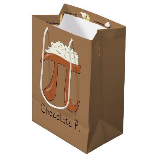 Chocolate Pi Day Symbool Wiskunde Leraar Funny Medium Cadeauzakje (Voorkant Gekanteld)