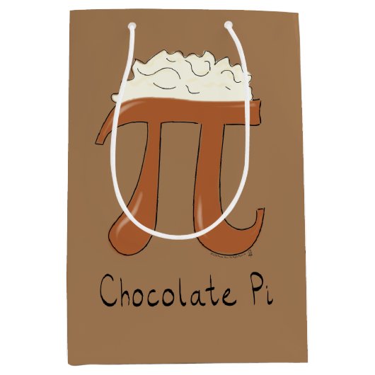 Chocolate Pi Day Symbool Wiskunde Leraar Funny Medium Cadeauzakje (Voorkant)