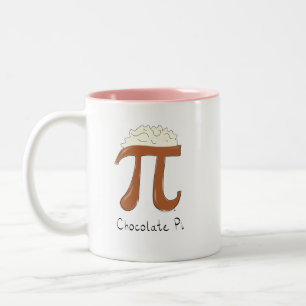 Chocolate Pi Day Symbool Wiskunde Leraar Funny Tweekleurige Koffiemok