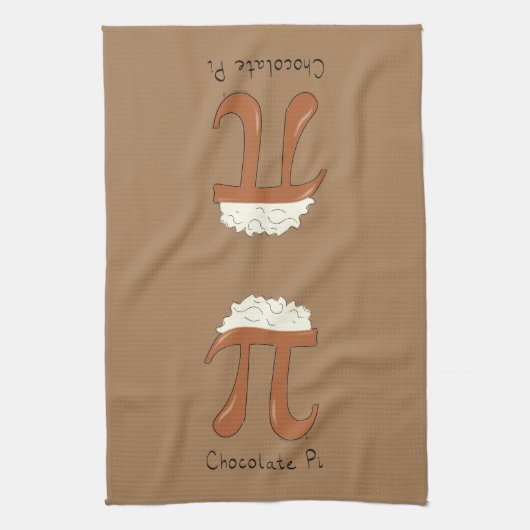 Chocolate Pi Wiskunde Cute Pie Baking Kitchen Towe Theedoek (Verticaal)