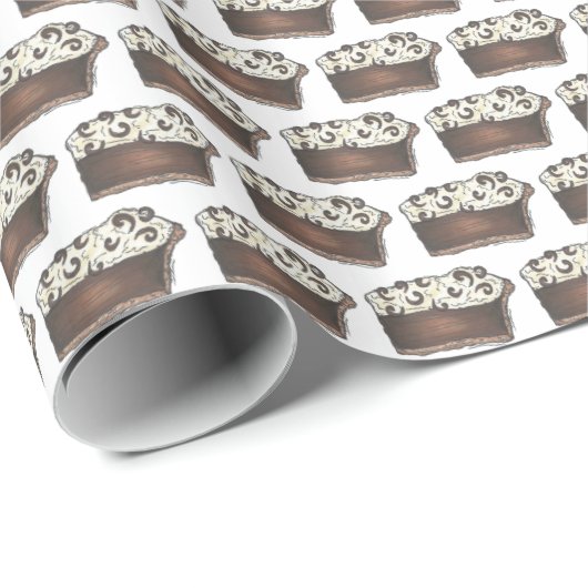 Chocolate Pie Whipped Cream Slice Dessert Baking Cadeaupapier (Rol Hoek)