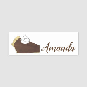 Chocolate Pie Whipped Cream Slice Dessert Baking Naamplaatje