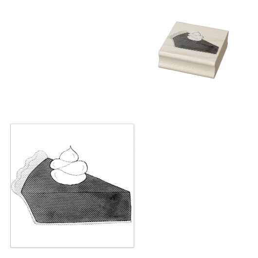 Chocolate Pie Whipped Cream Slice Dessert Baking Rubberstempel (Gestempeld)
