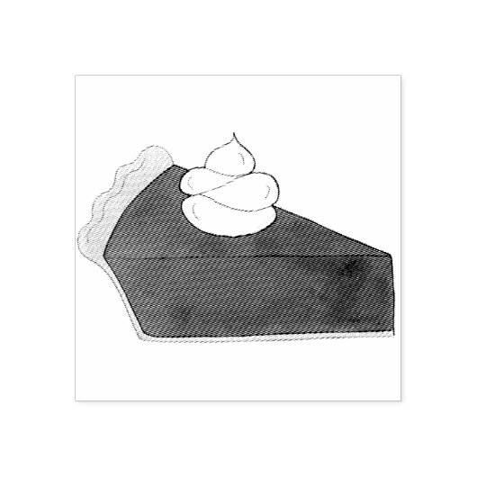 Chocolate Pie Whipped Cream Slice Dessert Baking Rubberstempel (Afrduk)