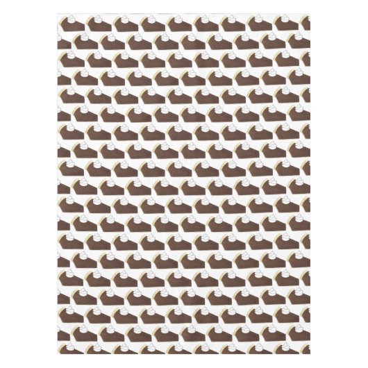 Chocolate Pie Whipped Cream Slice Dessert Baking Tafelkleed (Voorkant)