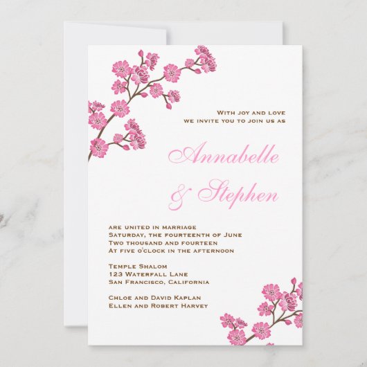 Chocolate Pink Flowers Weddenschap Kaart (Voorkant)