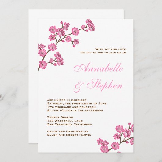 Chocolate Pink Flowers Weddenschap Kaart (Voorkant / Achterkant)