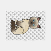Chocolate Point Birmaanse kat / Ragdoll Cute Kat & Fleece Deken (Voorkant (Horizontaal))
