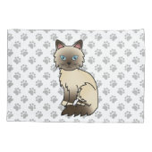 Chocolate Point Birmaanse kat / Ragdoll Cute Kat & Kussensloop (Achterkant)