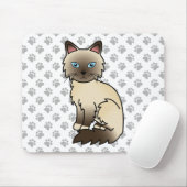 Chocolate Point Birmaanse kat / Ragdoll Cute Kat & Muismat (Met muis)