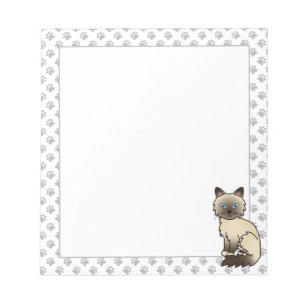 Chocolate Point Birmaanse kat / Ragdoll Cute Kat & Notitieblok