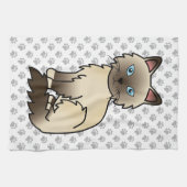 Chocolate Point Birmaanse kat / Ragdoll Cute Kat & Theedoek (Horizontaal)
