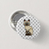 Chocolate Point Birmaanse kat / Ragdoll Mooie Kat Ronde Button 3,2 Cm (Voorkant /achterkant)