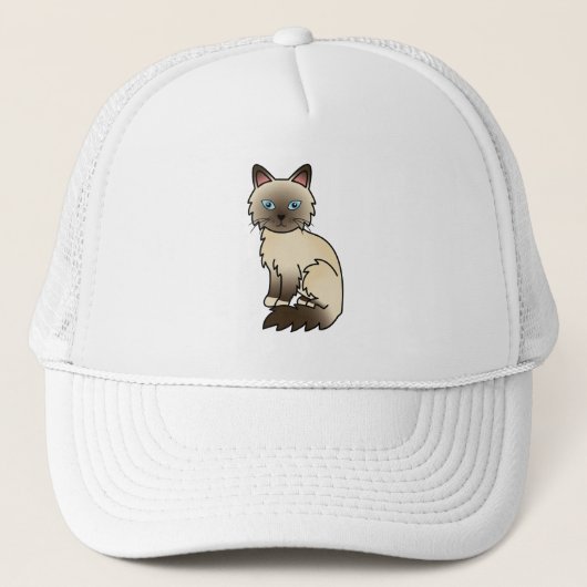 Chocolate Point Birmaanse / Ragdoll kat Trucker Pet (Voorkant)