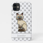 Chocolate Point Birman / Ragdoll Kat & Naam Case-Mate iPhone Case (Achterkant)