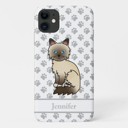 Chocolate Point Birman / Ragdoll Kat & Naam Case-Mate iPhone Case (Achterkant)