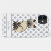 Chocolate Point Birman / Ragdoll Kat & Naam Case-Mate iPhone Case (Achterkant (horizontaal))