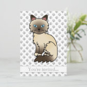 Chocolate Point Birman/Ragdoll Kat Verjaardagsfees Kaart (Staand voorkant)