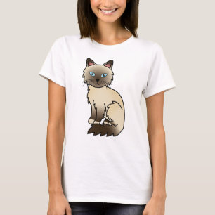 Chocolate Point Birman / Ragdoll Mooie Cartoon Kat T-shirt