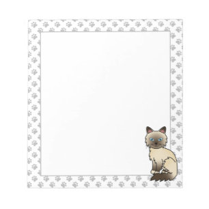 Chocolate Point Birman / Ragdoll Mooie Kat & Pootj Notitieblok