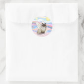 Chocolate Point Himalayaanse kat engel Ronde Sticker (Tas)