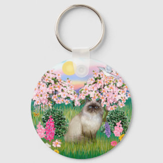 Chocolate Point Himalayan - bloesems Sleutelhanger