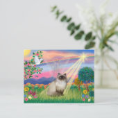 Chocolate Point Himalayan Cat - Cloud Angel Briefkaart (Staand voorkant)