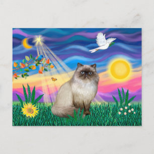 Chocolate Point Himalayan Cat - Twilight Briefkaart