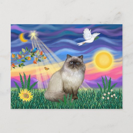 Chocolate Point Himalayan Katt - Schemering Briefkaart (Voorkant)