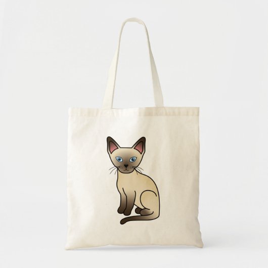 Chocolate Point Siamese Kattenras Illustratie Tote Bag (Voorkant)