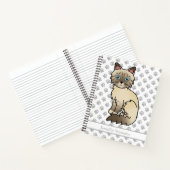 Chocolate Point Tabby Birmaanse Kat & Aangepaste T Notitieboek (Binnen)