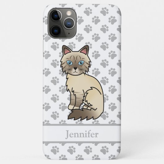 Chocolate Point Tabby Birman / Ragdoll Kat & Naam Case-Mate iPhone Case (Achterkant)