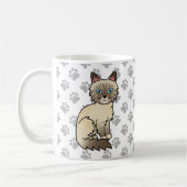 Chocolate Point Tabby Birman / Ragdoll Kat & Pootj Koffiemok (Links)