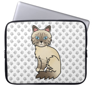 Chocolate Point Tabby Birman / Ragdoll Kat & Pootj Laptop Sleeve