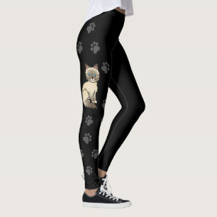 Chocolate Point Tabby Birman / Ragdoll Kat & Pootj Leggings