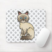 Chocolate Point Tabby Birman / Ragdoll Kat & Pootj Muismat (Met muis)