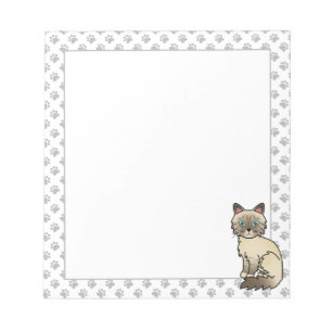Chocolate Point Tabby Birman / Ragdoll Kat & Pootj Notitieblok