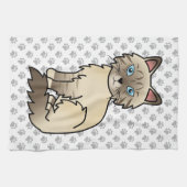 Chocolate Point Tabby Birman / Ragdoll Kat & Pootj Theedoek (Horizontaal)