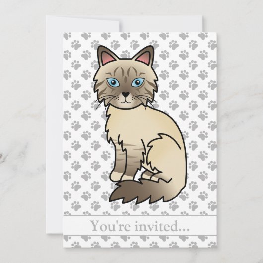 Chocolate Point Tabby Birman/Ragdoll Kattenverjaar Kaart (Voorkant)