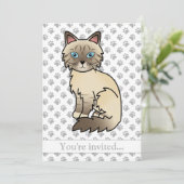 Chocolate Point Tabby Birman/Ragdoll Kattenverjaar Kaart (Staand voorkant)