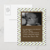 Chocolate Polka Dot Baby aangekondigd Aankondigingskaart (Voorkant / Achterkant)